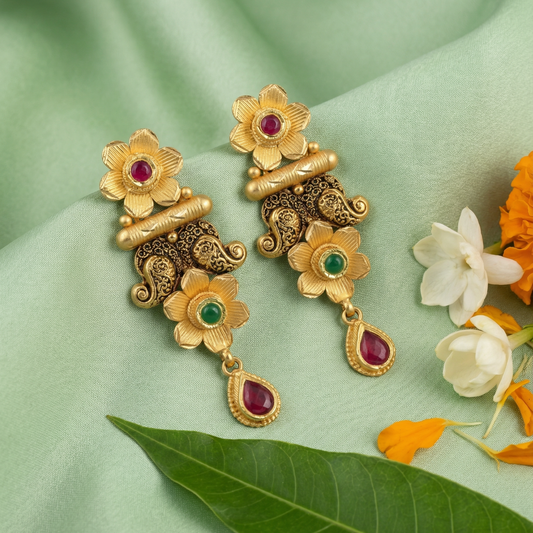 Minimal Ruby & Emrald Stone Drops