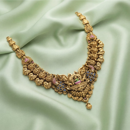 Peacock Feather Kajalakshmi Necklace