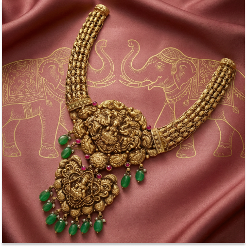 Royal Kaja Lakshmi Antique Necklace