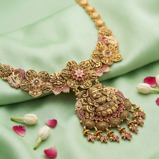 CZ Stone With Sparkling Antique Necklace