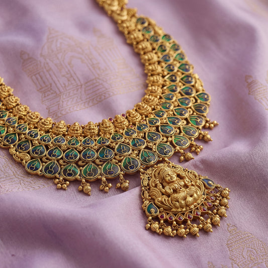 Peacock Feather Lakshmi Malai