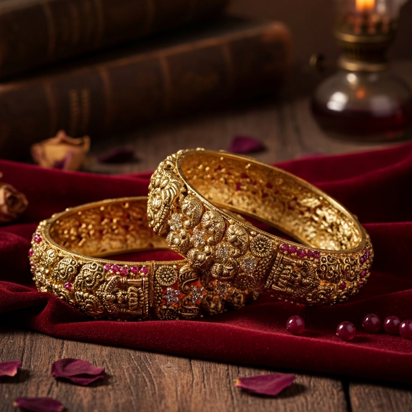 Screwed Electro forming stone with lakshmi bangles
