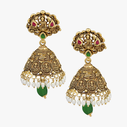 Pearls & Emerald Lakshmi Jimmiki
