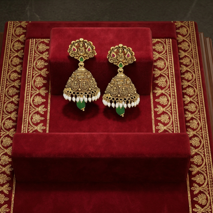 Pearls & Emerald Lakshmi Jimmiki