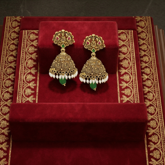 Pearls & Emerald Lakshmi Jimmiki
