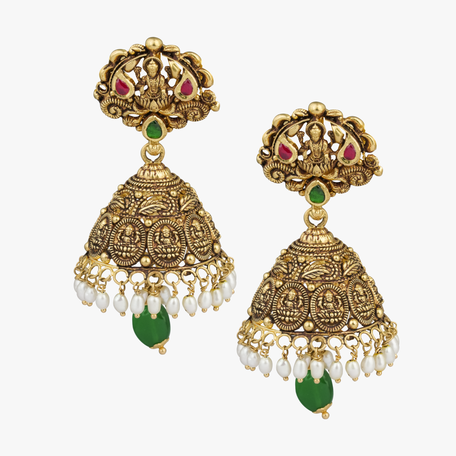 Pearls & Emerald Lakshmi Jimmiki