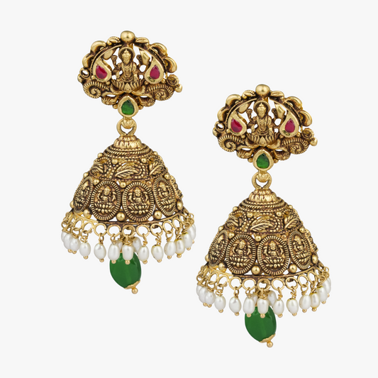 Pearls & Emerald Lakshmi Jimmiki