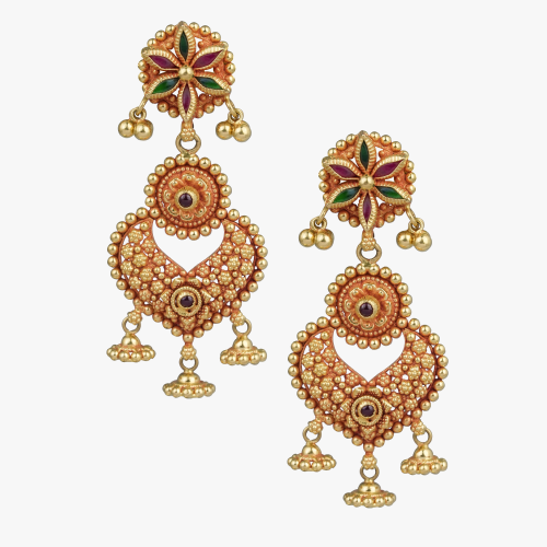 Ruby Stone with Emerald & Pearls Beats Drops