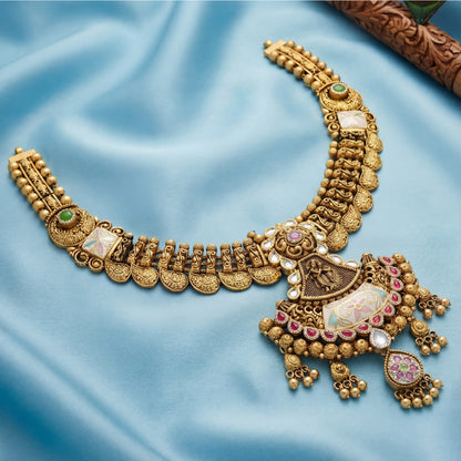 Kundan Elegant Radha Krishna Necklace