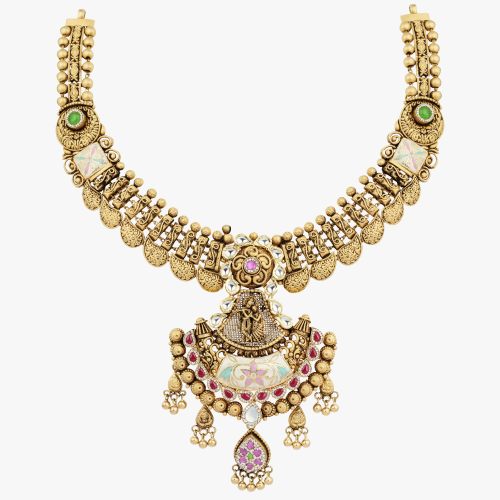 Kundan Elegant Radha Krishna Necklace