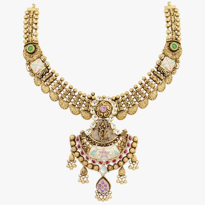 Kundan Elegant Radha Krishna Necklace