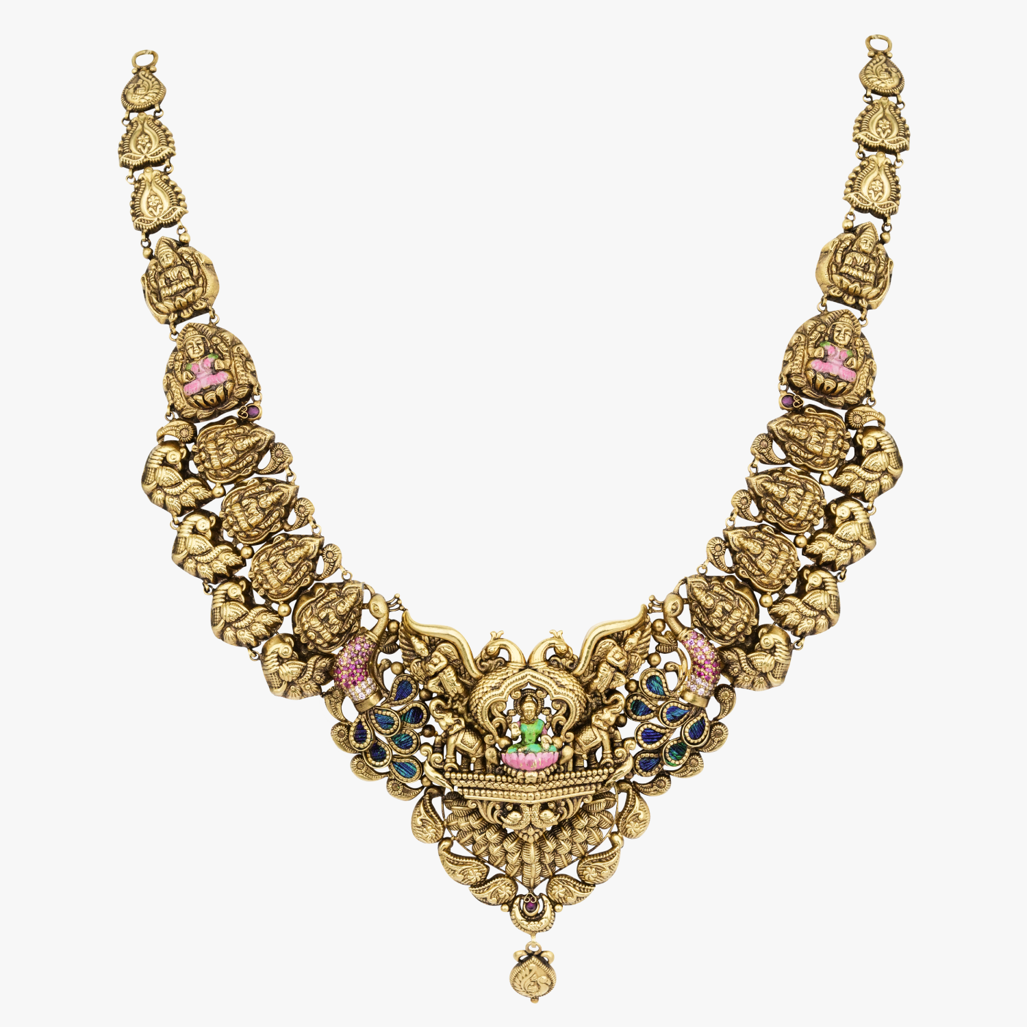 Peacock Feather Kajalakshmi Necklace
