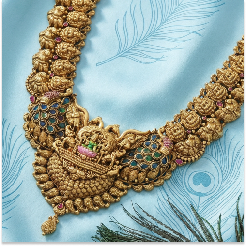 Peacock Feather Kajalakshmi Malai