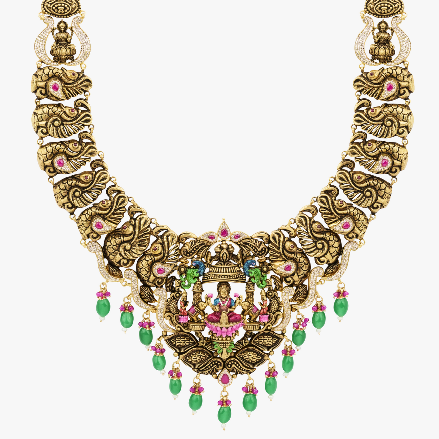 Emerald CZ Stone Kaja Lakshmi Malai