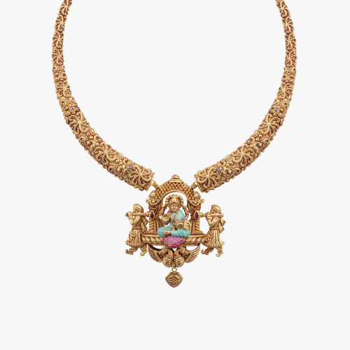 22 KT GOLD RED ANTIQUE NECKLACE