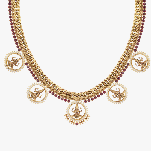 Emerald Stone with Lakshmi Necklace