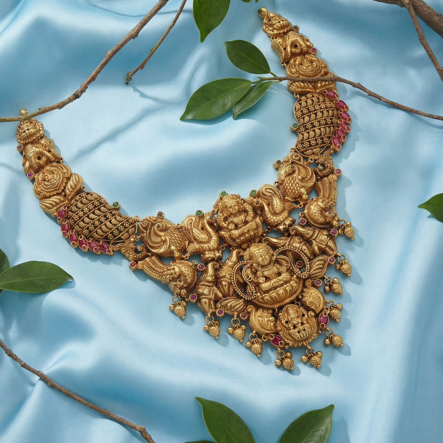 Peacock & Lakshmi Necklace