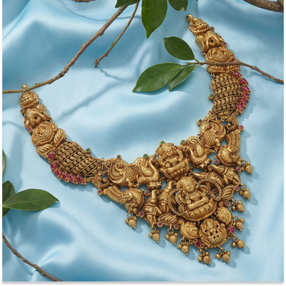 Peacock & Lakshmi Necklace