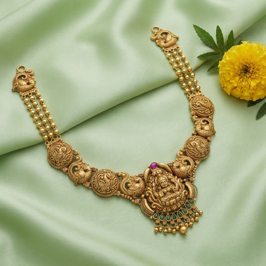 Emerald Lakshmi Necklace