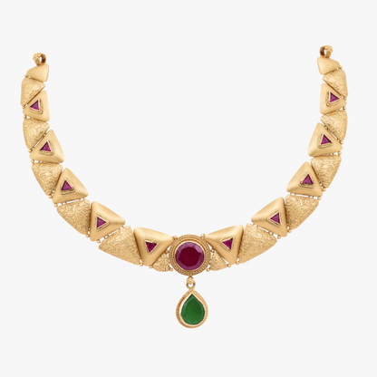 Elegant Ruby & Emerald Stoned Necklace