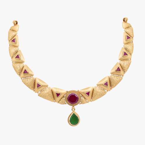 Elegant Ruby & Emerald Stoned Necklace