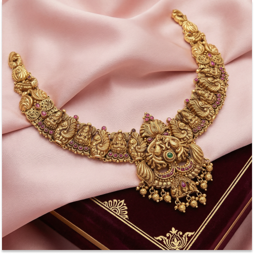 Regal Stone With Beats Necklace