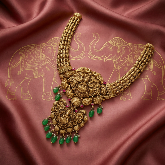 Royal Kaja Lakshmi Antique Necklace