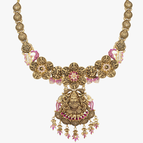 CZ Stone With Sparkling Antique Necklace