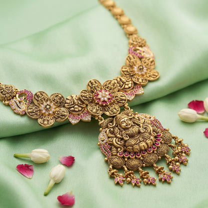 CZ Stone With Sparkling Antique Necklace