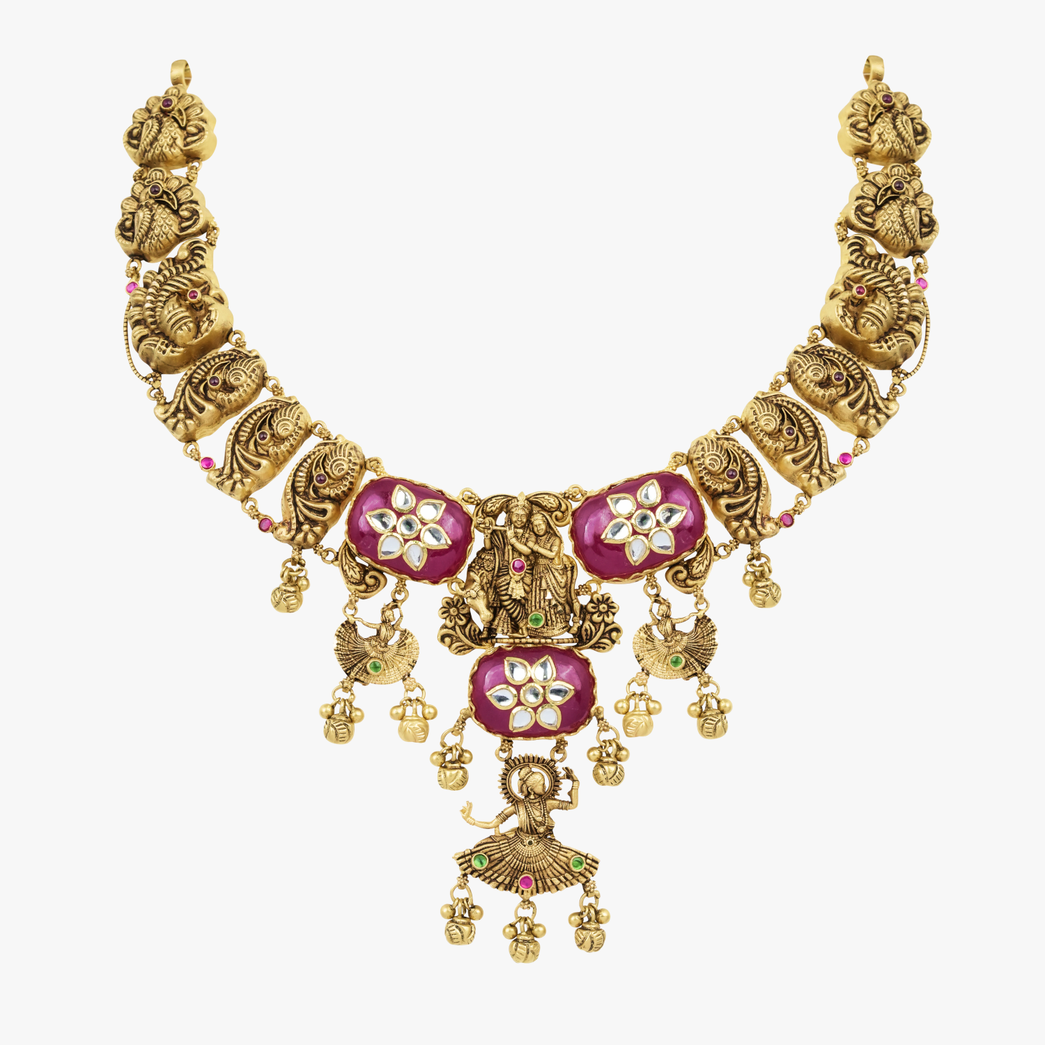Kundan Ratha Krishna Necklace