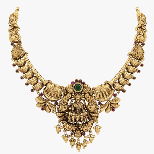 Majestic Tusk Lakshmi Necklace
