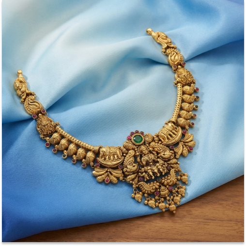 Majestic Tusk Lakshmi Necklace