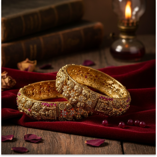 Screwed Electro forming stone with lakshmi bangles